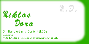 miklos doro business card